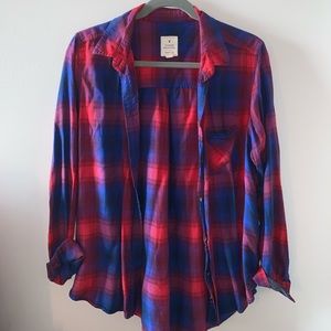 blue and red flannel